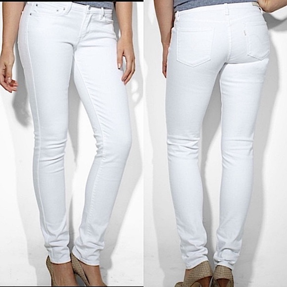 Levi’s San Francisco Demi Curve Skinny White Jeans